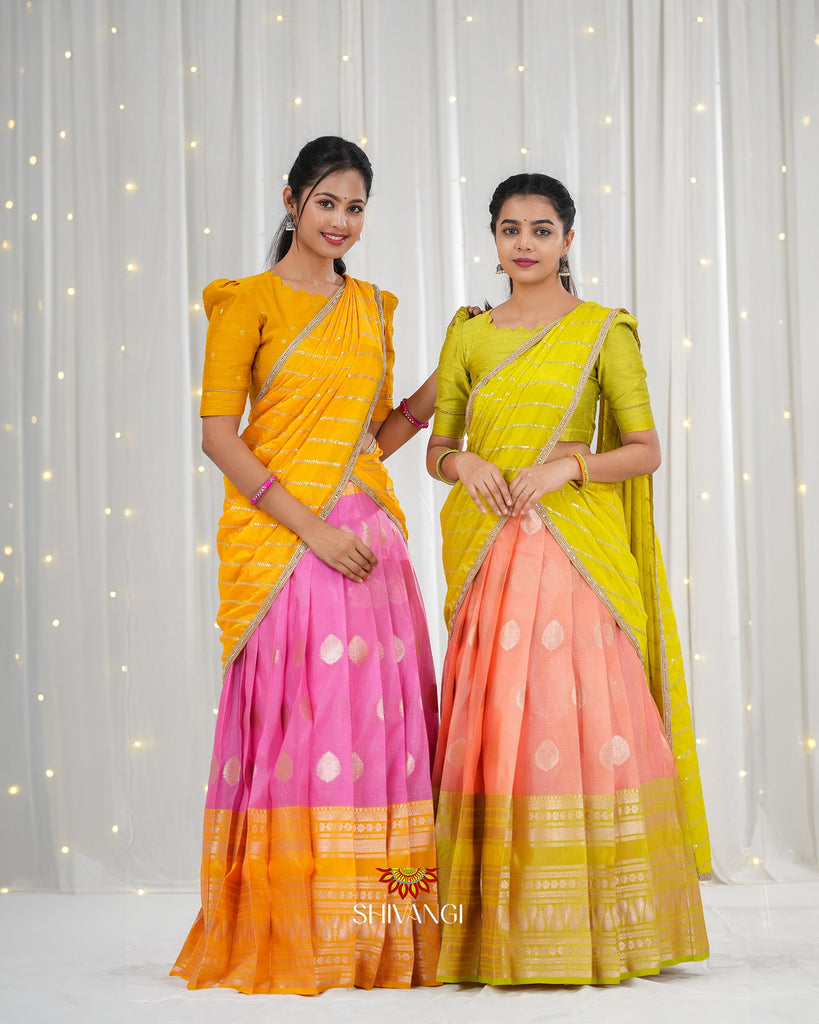 The Timeless Beauty of Half Sarees: A Must-Have for Every South Indian Girl