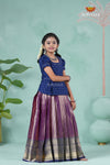 Pongal Collection - Magenta Golden String Alpha Traditional Pattu Pavadai For Girls