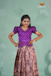 Purple Embroidery Designed Lantana Pattu Pavadai !!!