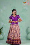 Purple Embroidery Designed Lantana Pattu Pavadai !!!