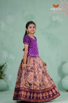 Purple Embroidery Designed Lantana Pattu Pavadai !!!