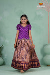 Purple Embroidery Designed Lantana Pattu Pavadai !!!