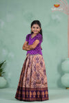 Purple Embroidery Designed Lantana Pattu Pavadai !!!