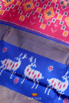 Red Pochampally Silk Pattu Pavadai Unstitched Material For Kids !!!