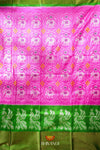 Pink Pochampally Silk Pattu Pavadai Unstitched Material For Kids !!!