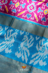 Pink Pochampally Silk Pattu Pavadai Unstitched Material For Kids !!!