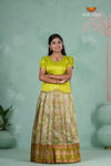 Parrot Green Embroidery Designed Lantana Pattu Pavadai !!!