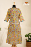 Yellow Angrakha Cotton Kurti For Women - AU72