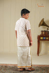 Boys White with Maroon Cotton Kurta !!!