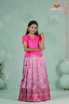 Pink Embroidery Designed Lantana Pattu Pavadai !!!