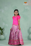 Pink Embroidery Designed Lantana Pattu Pavadai !!!