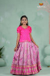 Pink Embroidery Designed Lantana Pattu Pavadai !!!