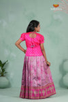 Pink Embroidery Designed Lantana Pattu Pavadai !!!