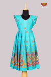 Blue EMB Long Gown for Girls