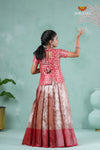 Red Spiral Tree Alpha Traditional Pavadai Sattai For Girls