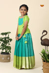 Green Sevanthi Pattu Pavadai For Girls - Festive Wear!!!