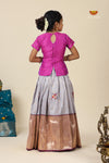 Diwali Collection - Grey Paithani Rosella Traditional Pattu Pavadai !!!