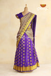 Purple Art Silk Half Saree || Langa Lavani For Girls!!!