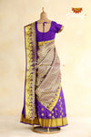 Purple Art Silk Half Saree || Langa Lavani For Girls!!!