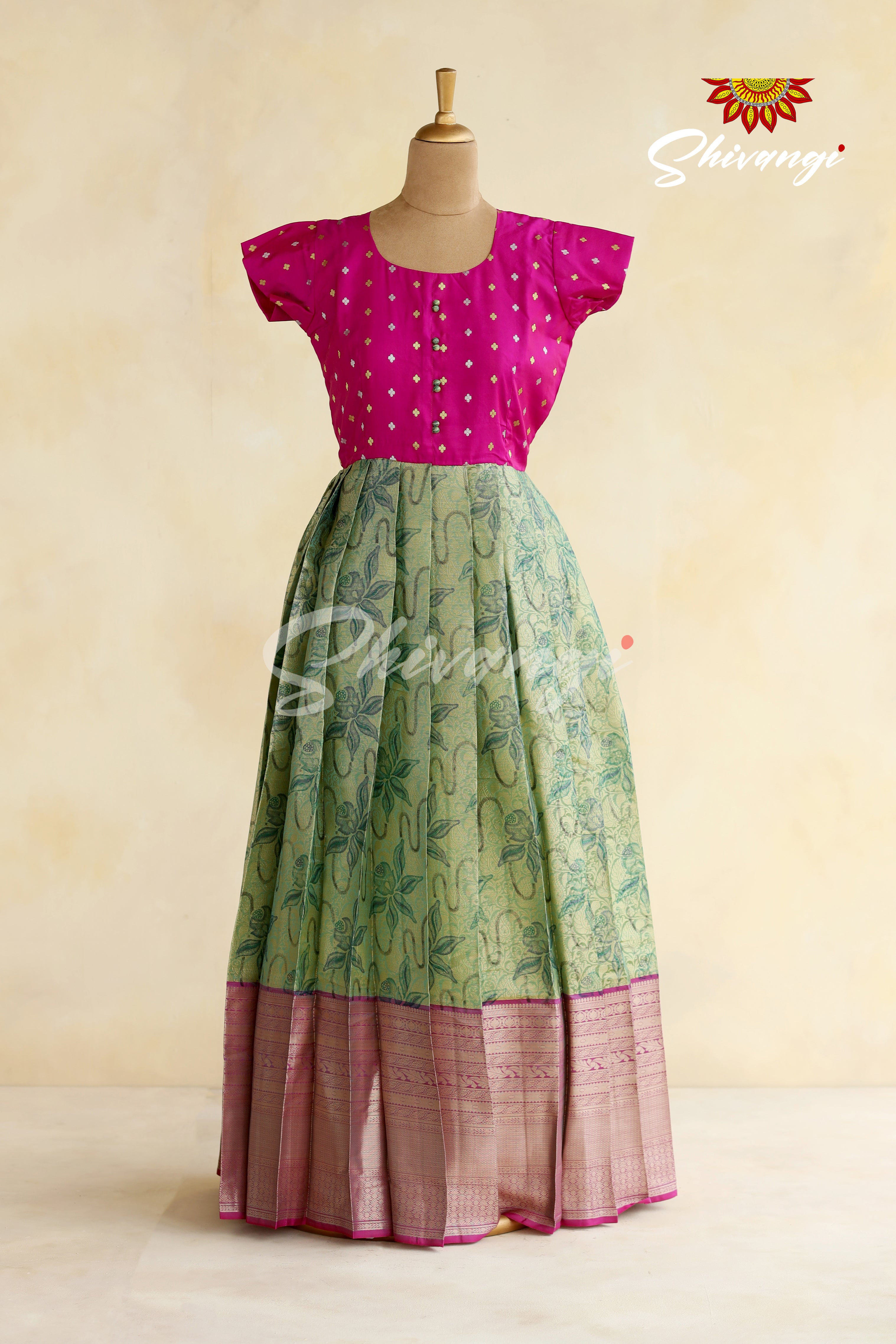 Printed Banarasi Silk Long Frock Dress, Anarkali, Half Sleeves at Rs  850/piece in Dehradun