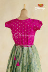 Green Pink Lilly Long Gown For Girls!!!