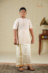 Boys White with Maroon Cotton Kurta !!!