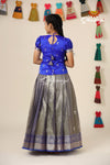 Girls Blue Pavizha Malli Pattu Pavadai Designs