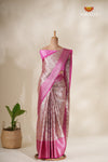 Spiral Tree Pink Mom And Daughter Saree and Pattu Pavadai Combo Set !!!