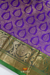 Purple Silk Pattu Pavadai Unstitched Material For Kids !!!