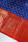 Blue Silk Pattu Pavadai Unstitched Material For Kids !!!