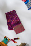 Pink Silk Pattu Pavadai Unstitched Material For Kids !!!