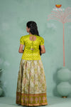 Parrot Green Embroidery Designed Lantana Pattu Pavadai !!!