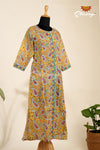 Yellow Angrakha Cotton Kurti For Women - AU72