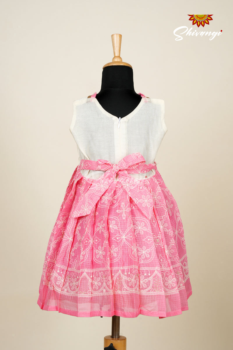 Pink Kota Creeper Frock For Girls