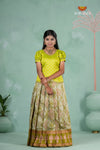 Parrot Green Embroidery Designed Lantana Pattu Pavadai !!!