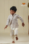 Boys Grey Ikat Cotton Kurta !!!