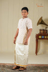 Boys White with Maroon Cotton Kurta !!!