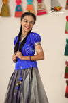 Girls Blue Pavizha Malli Pattu Pavadai Designs