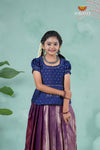 Pongal Collection - Magenta Golden String Alpha Traditional Pattu Pavadai For Girls