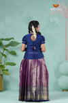 Pongal Collection - Magenta Golden String Alpha Traditional Pattu Pavadai For Girls