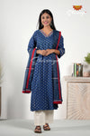 Navy Blue Ajrakh Salwar Sets for Women -AL47BU