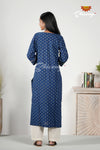 Navy Blue Ajrakh Salwar Sets for Women -AL47BU