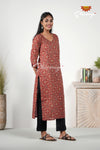 Maroon Ajrakh Block Print Salwar And Dupata for Women !!!