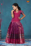 Girls Purple Bali Silk Pattu Pavadai | Langa