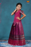 Girls Purple Bali Silk Pattu Pavadai | Langa