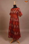 Brown Ikat Long Frock For Teenage Girls !!! 