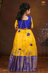 Yellow Organza Elephant BorderLong Gown For Girls !!!