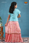 Baby Pink Pichwai Lotus Pattu Pavadai For Girls !!!