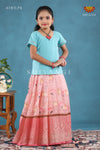 Baby Pink Pichwai Lotus Pattu Pavadai For Girls !!!