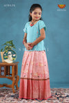 Baby Pink Pichwai Lotus Pattu Pavadai For Girls !!!